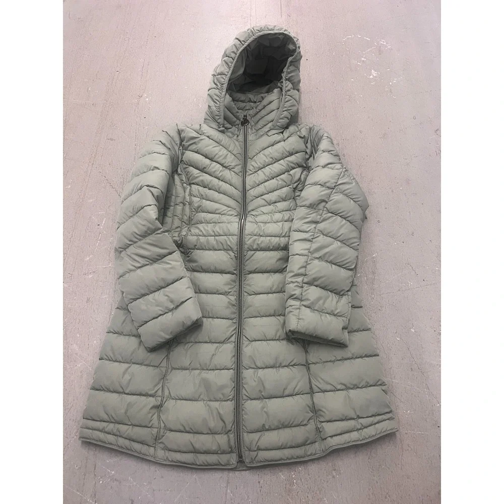 Michael Kors Puffer Jacket Women's Small Gray Ultra Lightweight Full Zip Outdoor